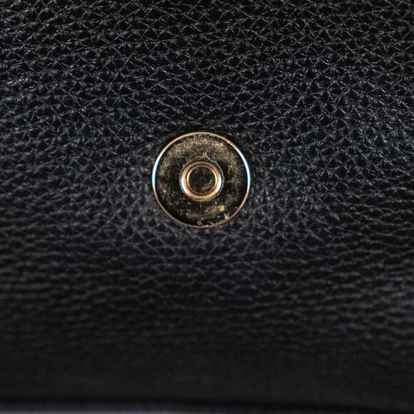 Michael Kors Fulton Flap Shoulder Bag Black Pebbled Leather Gold-Tone Logo Chain - Picture 9 of 10